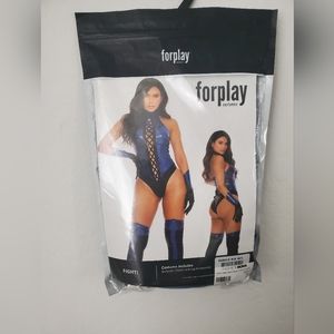 Forplay Costume Blue Video Game Fighter 4 Piece Costume